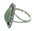 Silver Turquoise Flower Ring Size 6-3/4 AX89149